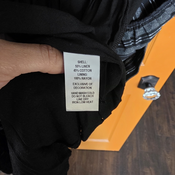 Lulu's Black Striped V-Neck Midi Dress - Picture 4 of 8